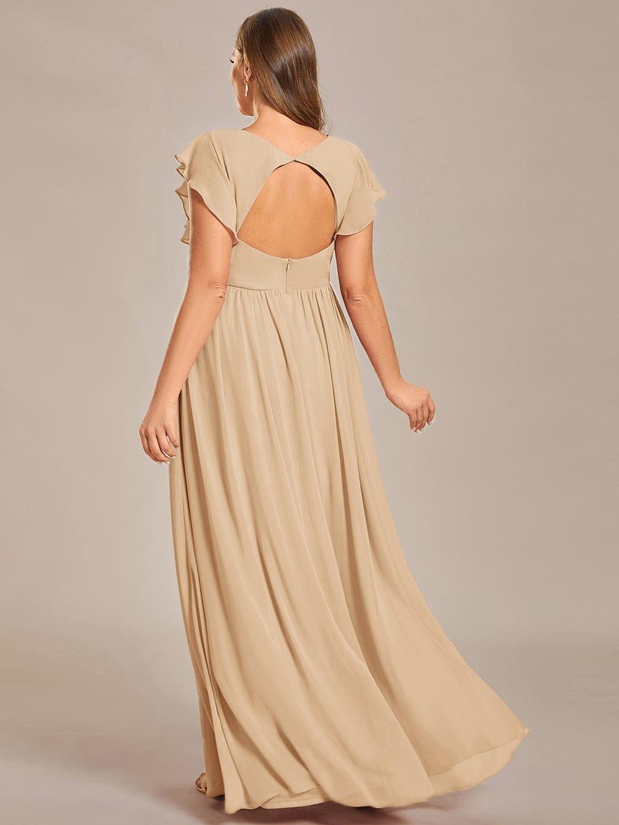 Lovely Plus Size Chiffon A-Line Backless Bridesmaid Dress