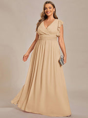 Lovely Plus Size Chiffon A-Line Backless Bridesmaid Dress