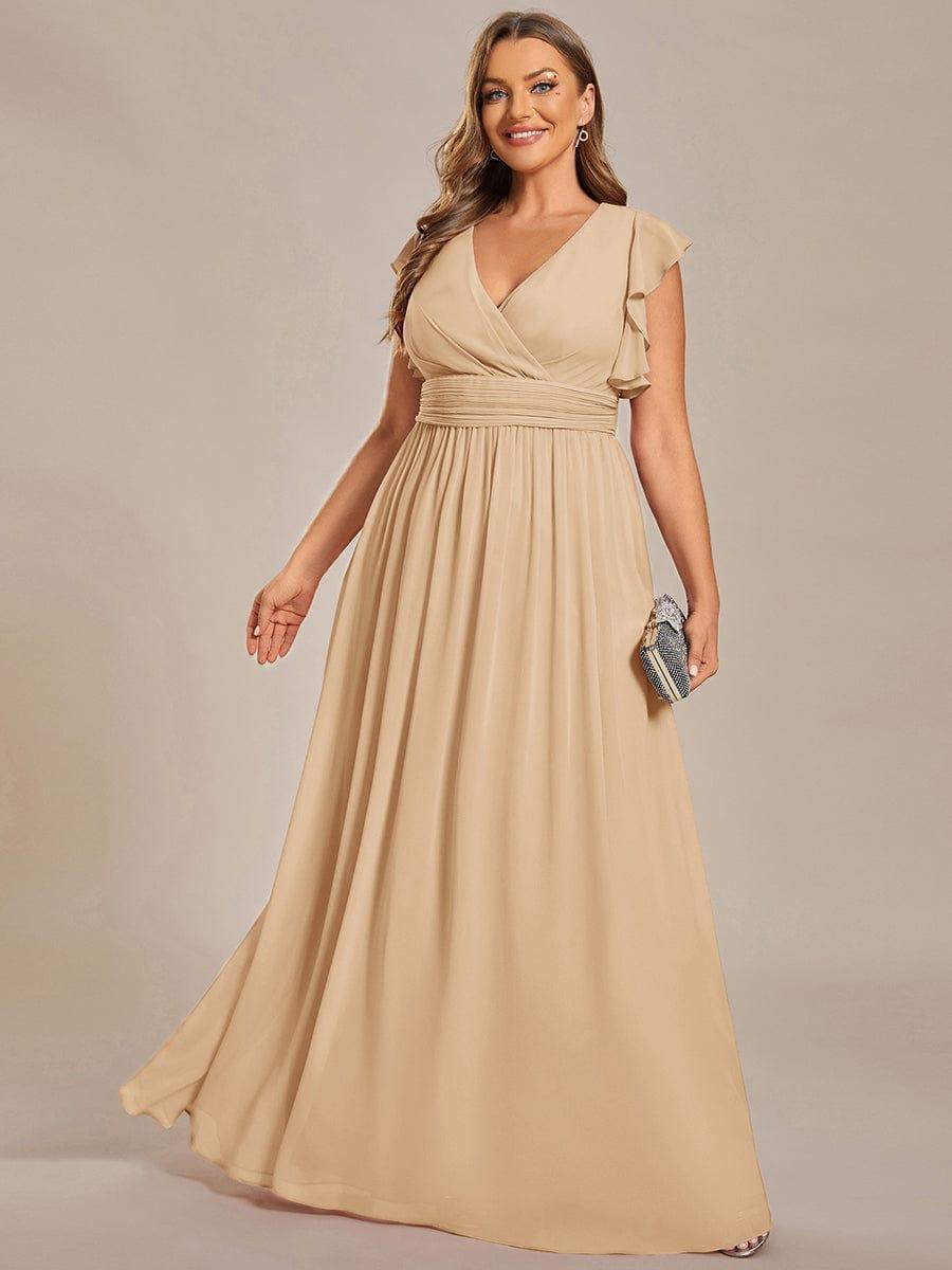 Lovely Plus Size Chiffon A-Line Backless Bridesmaid Dress
