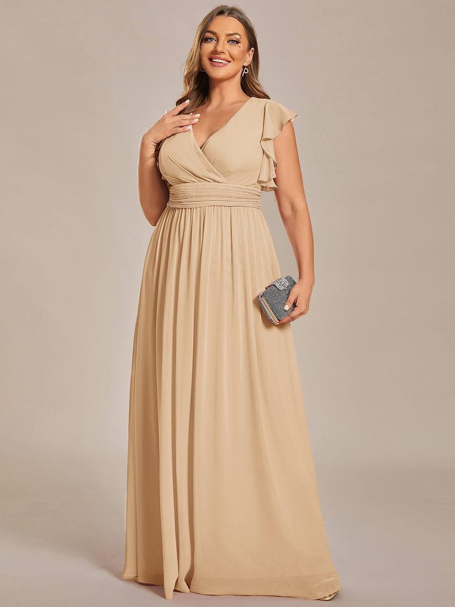 Lovely Plus Size Chiffon A-Line Backless Bridesmaid Dress