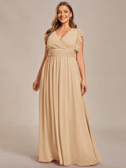 Lovely Plus Size Chiffon A-Line Backless Bridesmaid Dress