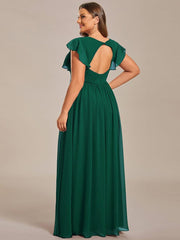 Lovely Plus Size Chiffon A-Line Backless Bridesmaid Dress