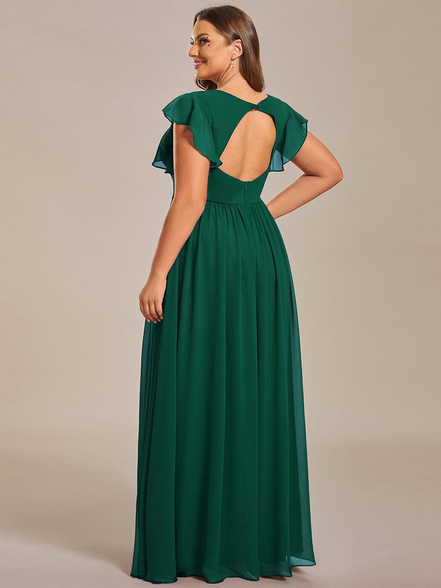 Lovely Plus Size Chiffon A-Line Backless Bridesmaid Dress