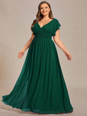 Lovely Plus Size Chiffon A-Line Backless Bridesmaid Dress