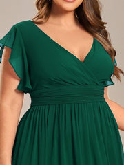 Lovely Plus Size Chiffon A-Line Backless Bridesmaid Dress