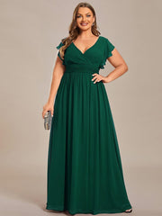 Lovely Plus Size Chiffon A-Line Backless Bridesmaid Dress