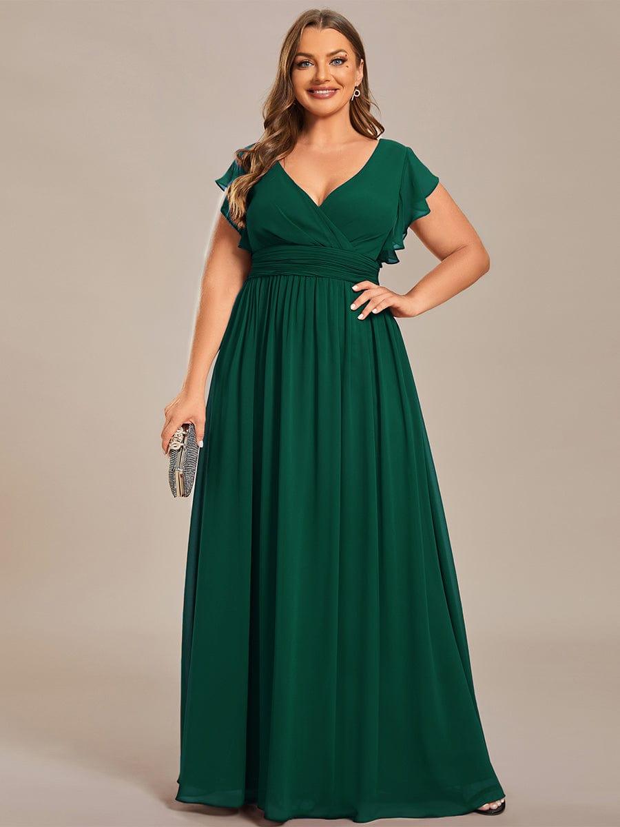 Lovely Plus Size Chiffon A-Line Backless Bridesmaid Dress