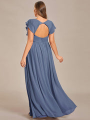 Lovely Plus Size Chiffon A-Line Backless Bridesmaid Dress
