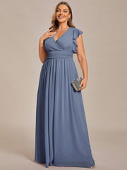 Lovely Plus Size Chiffon A-Line Backless Bridesmaid Dress