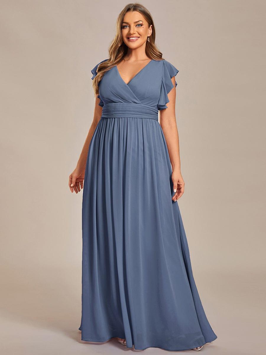 Lovely Plus Size Chiffon A-Line Backless Bridesmaid Dress