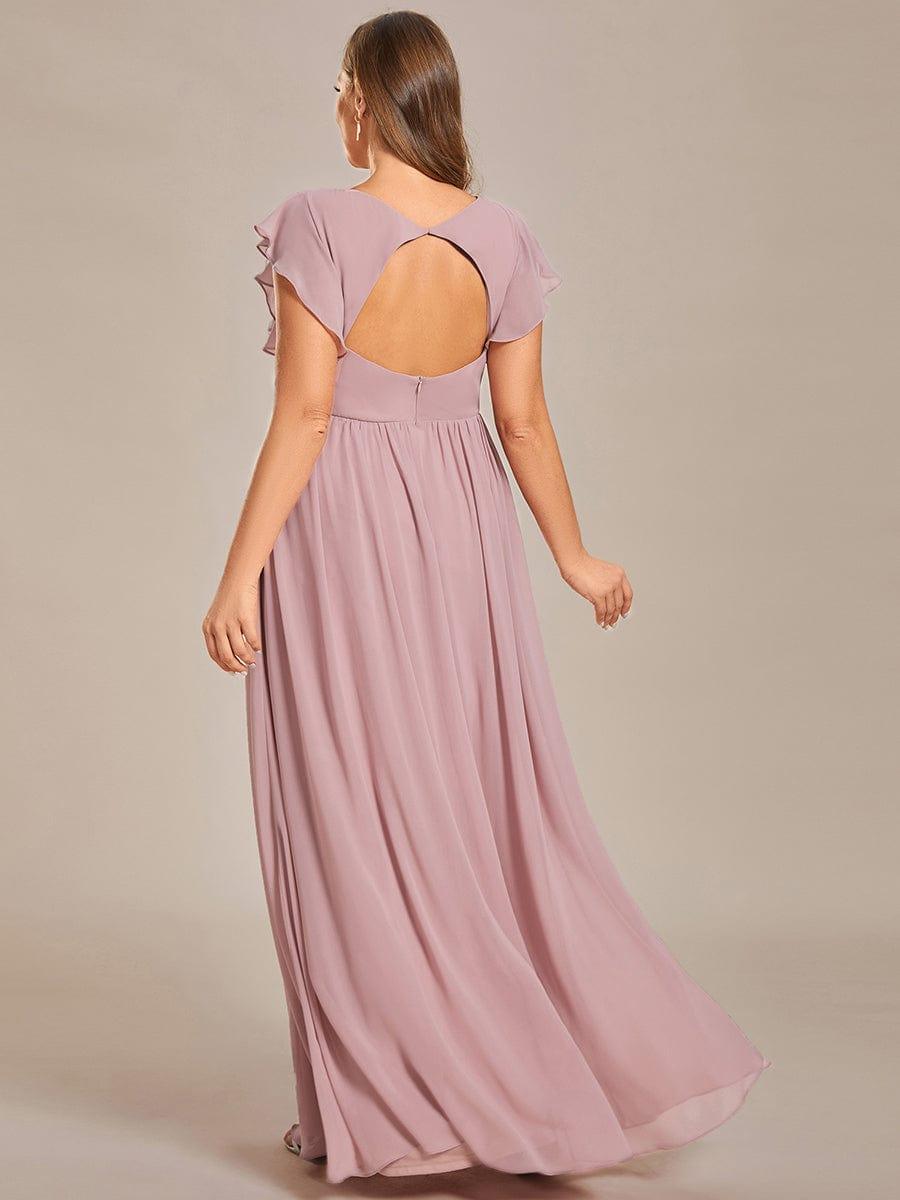 Lovely Plus Size Chiffon A-Line Backless Bridesmaid Dress