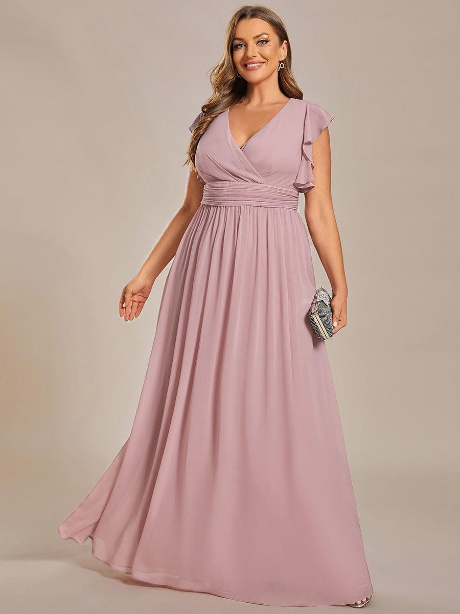 Lovely Plus Size Chiffon A-Line Backless Bridesmaid Dress