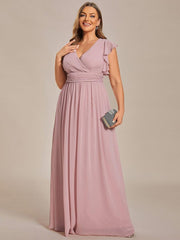 Lovely Plus Size Chiffon A-Line Backless Bridesmaid Dress