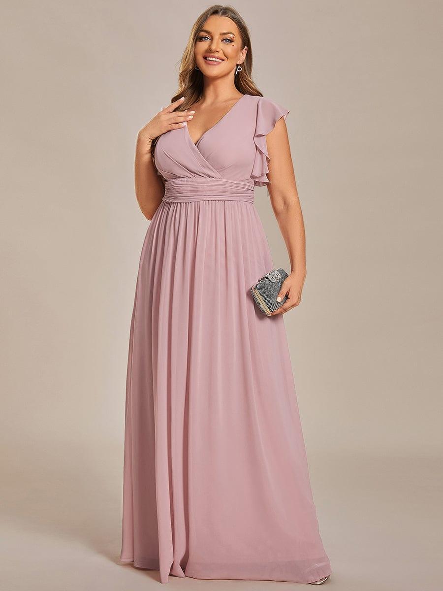 Lovely Plus Size Chiffon A-Line Backless Bridesmaid Dress