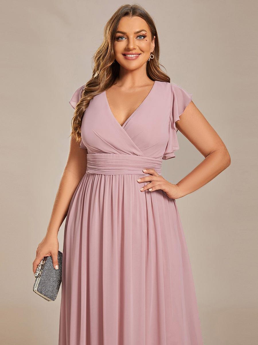 Lovely Plus Size Chiffon A-Line Backless Bridesmaid Dress