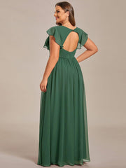 Lovely Plus Size Chiffon A-Line Backless Bridesmaid Dress