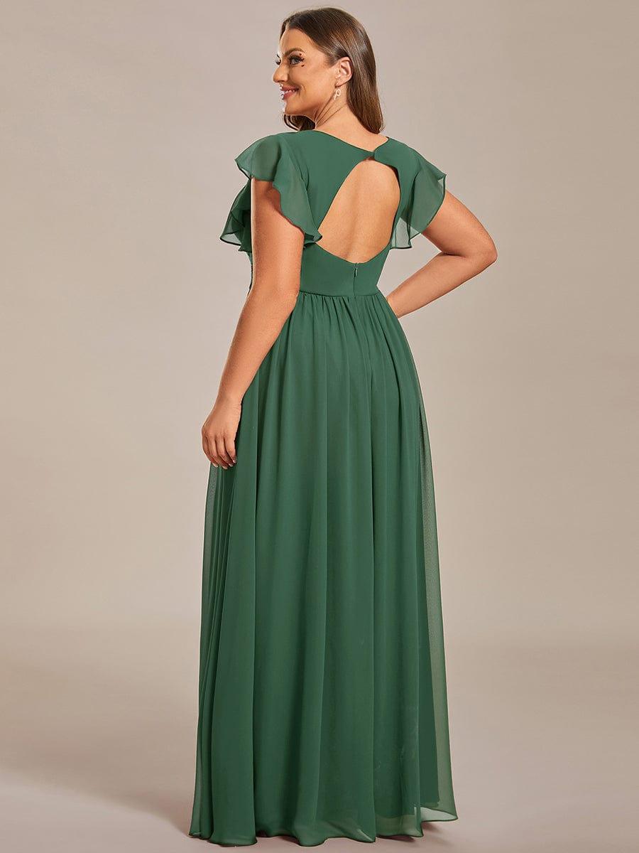 Lovely Plus Size Chiffon A-Line Backless Bridesmaid Dress
