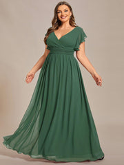 Lovely Plus Size Chiffon A-Line Backless Bridesmaid Dress