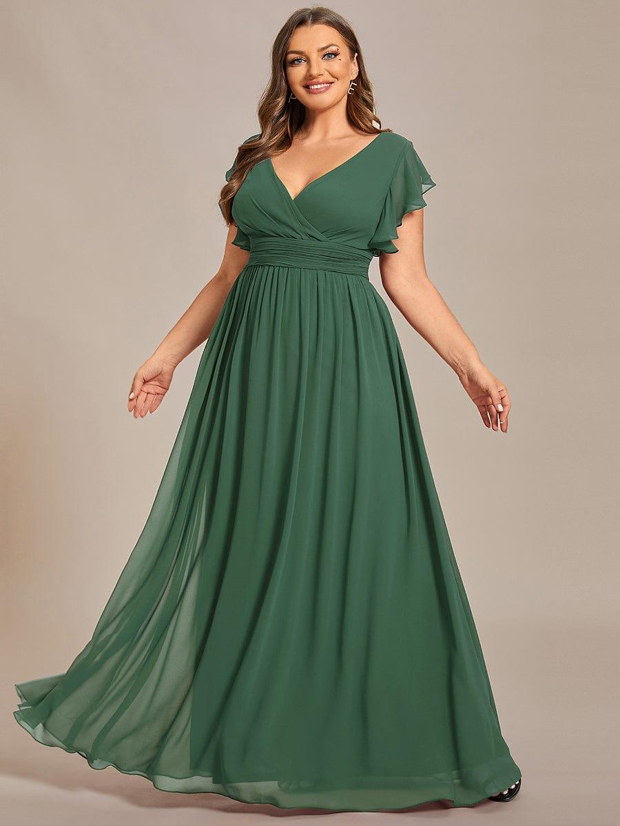Lovely Plus Size Chiffon A-Line Backless Bridesmaid Dress