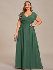 Lovely Plus Size Chiffon A-Line Backless Bridesmaid Dress