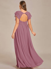 Lovely Plus Size Chiffon A-Line Backless Bridesmaid Dress