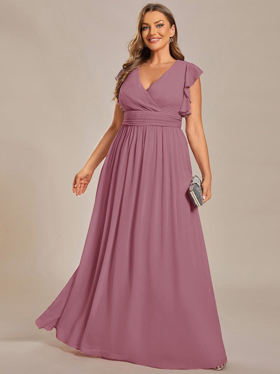Lovely Plus Size Chiffon A-Line Backless Bridesmaid Dress