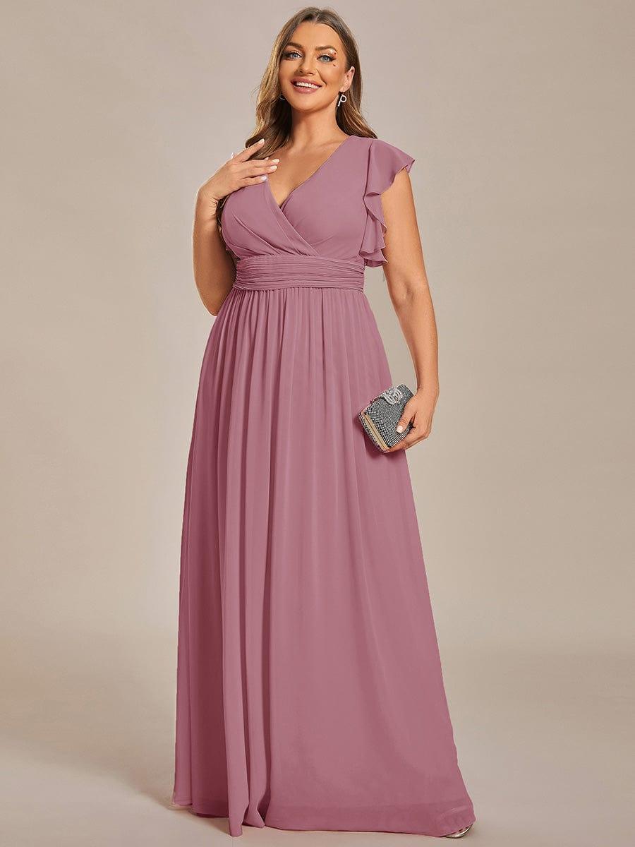 Lovely Plus Size Chiffon A-Line Backless Bridesmaid Dress