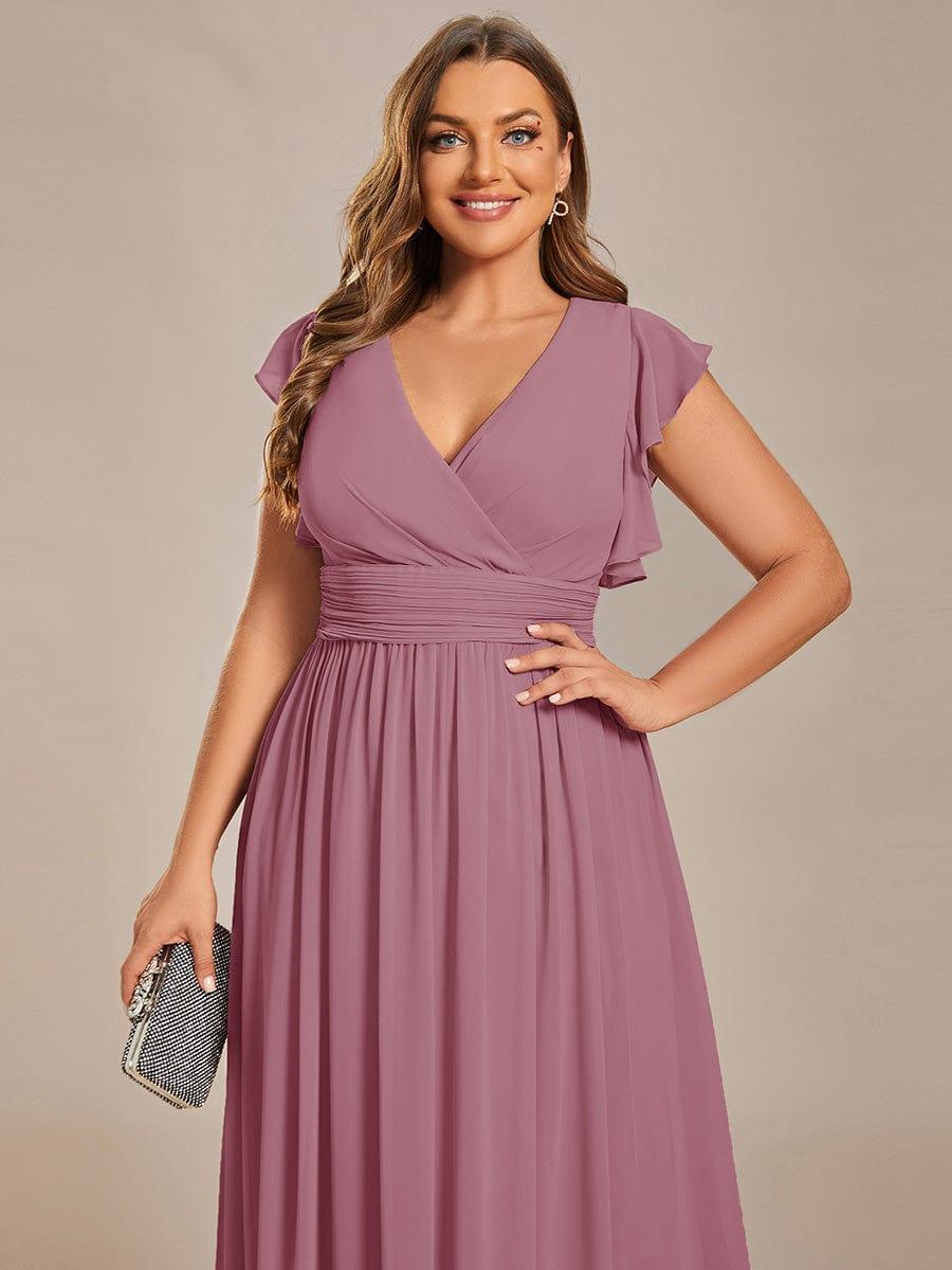 Lovely Plus Size Chiffon A-Line Backless Bridesmaid Dress