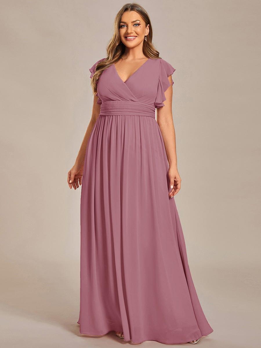 Lovely Plus Size Chiffon A-Line Backless Bridesmaid Dress