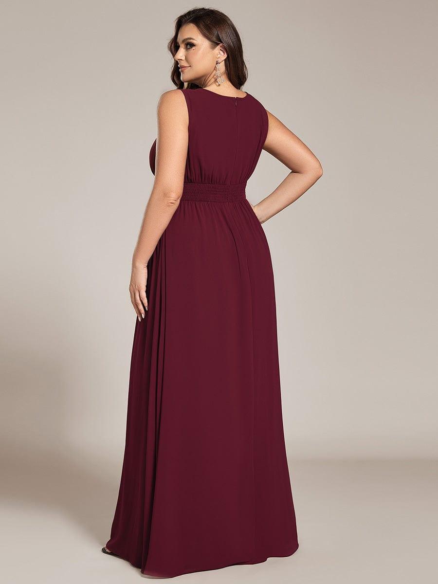 Elegant Plus Size Empire Sleeveless Chiffon Bridesmaid Dress