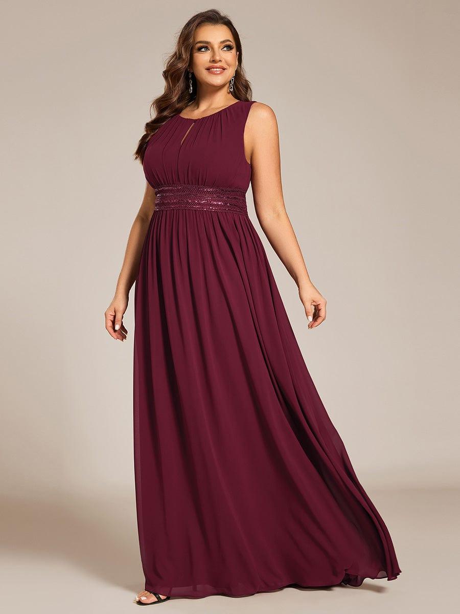 Elegant Plus Size Empire Sleeveless Chiffon Bridesmaid Dress