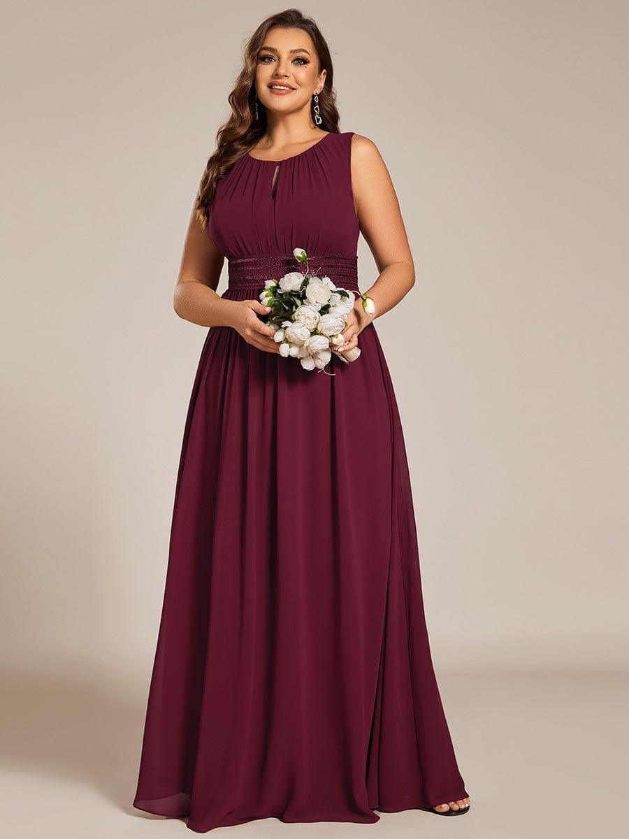 Elegant Plus Size Empire Sleeveless Chiffon Bridesmaid Dress