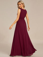 Chic Floor-length Sleeveless A-Line Chiffon Bridesmaid Dress