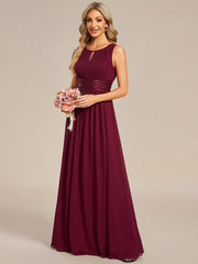 Chic Floor-length Sleeveless A-Line Chiffon Bridesmaid Dress