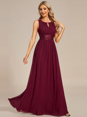 Chic Floor-length Sleeveless A-Line Chiffon Bridesmaid Dress