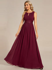 Chic Floor-length Sleeveless A-Line Chiffon Bridesmaid Dress