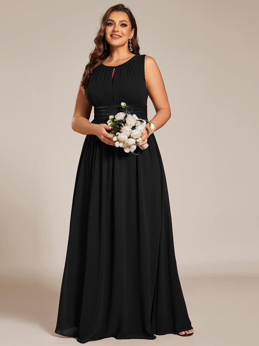 Elegant Plus Size Empire Sleeveless Chiffon Bridesmaid Dress