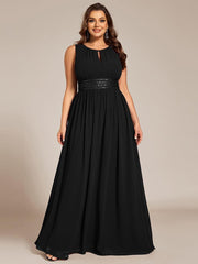 Elegant Plus Size Empire Sleeveless Chiffon Bridesmaid Dress
