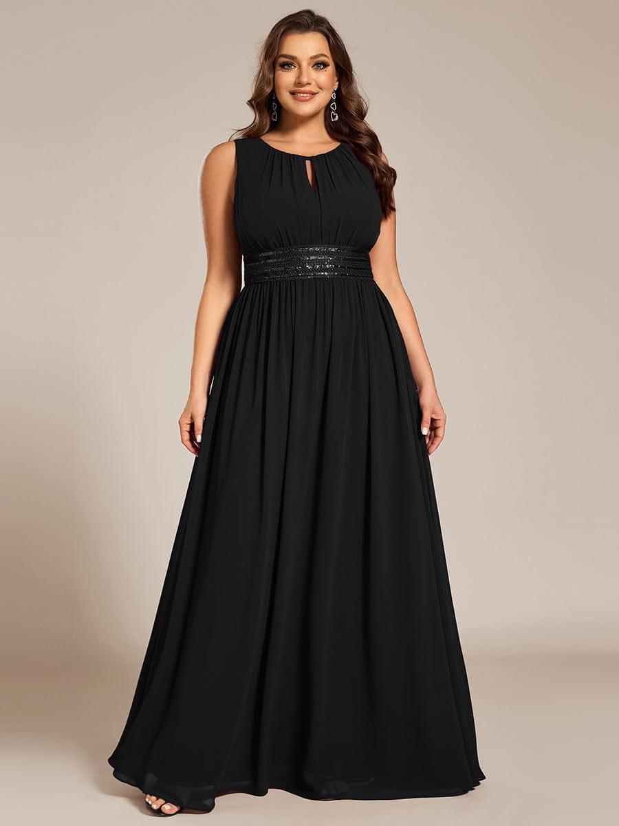 Elegant Plus Size Empire Sleeveless Chiffon Bridesmaid Dress