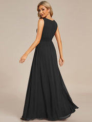 Chic Floor-length Sleeveless A-Line Chiffon Bridesmaid Dress