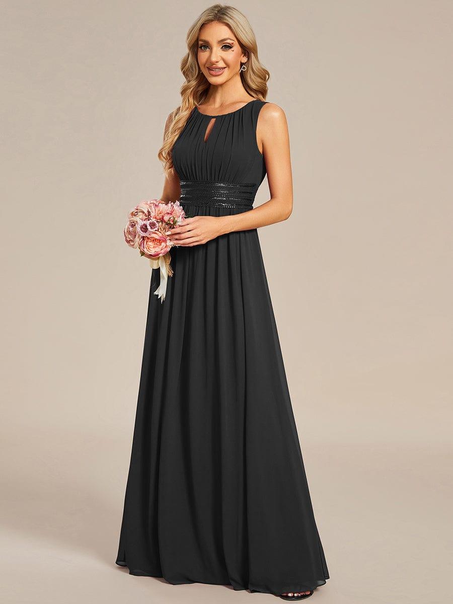 Chic Floor-length Sleeveless A-Line Chiffon Bridesmaid Dress