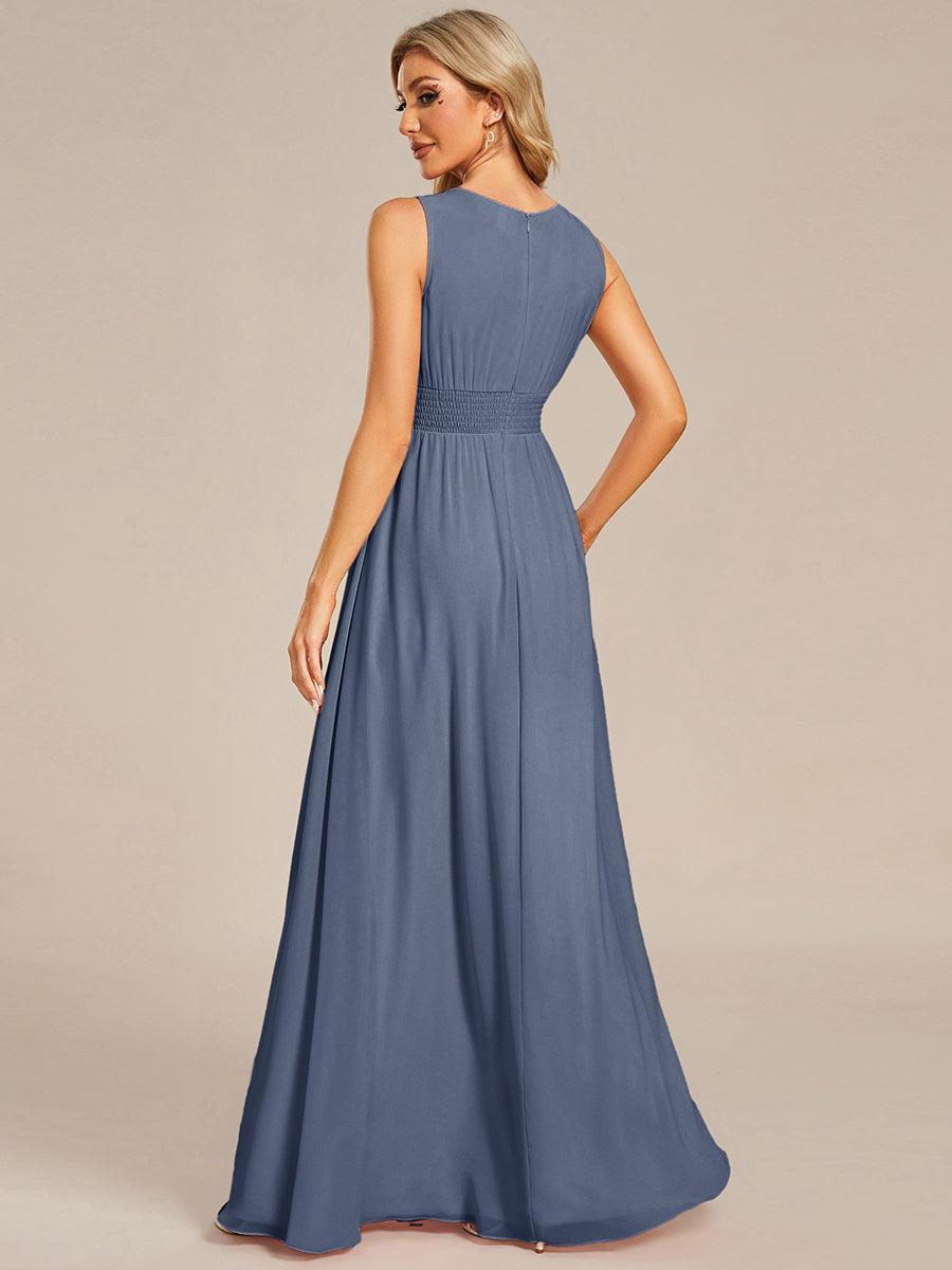 Chic Floor-length Sleeveless A-Line Chiffon Bridesmaid Dress