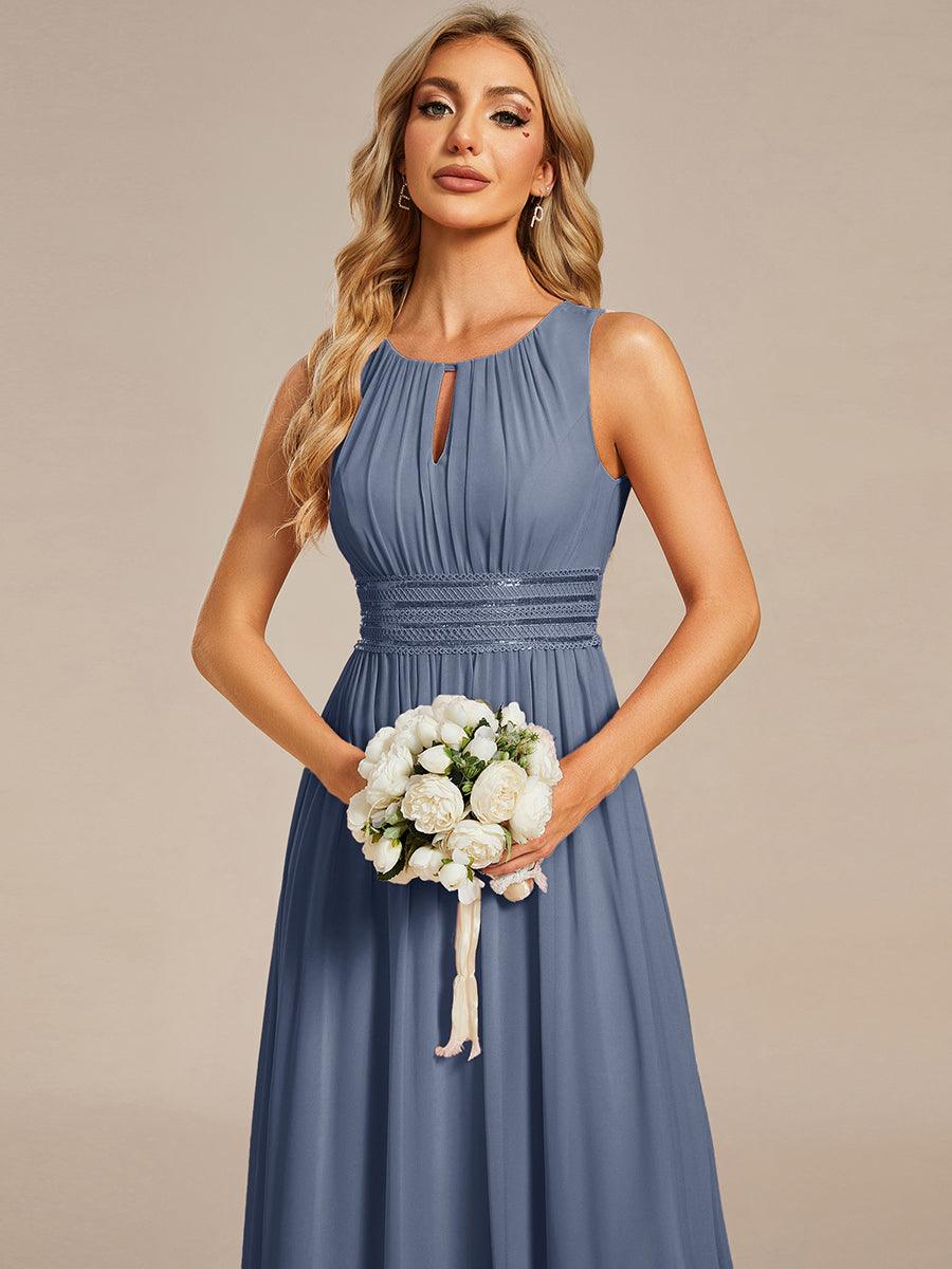 Chic Floor-length Sleeveless A-Line Chiffon Bridesmaid Dress