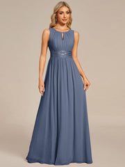 Chic Floor-length Sleeveless A-Line Chiffon Bridesmaid Dress