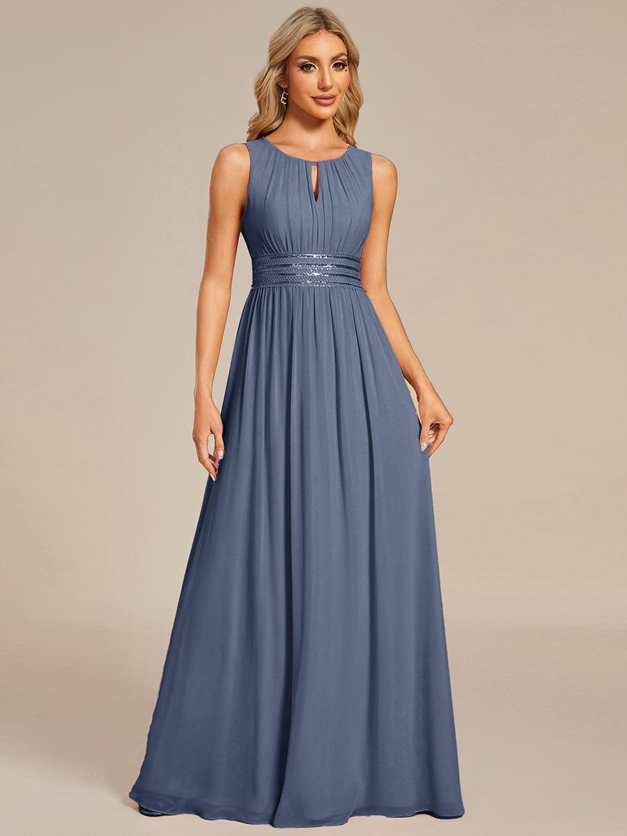 Chic Floor-length Sleeveless A-Line Chiffon Bridesmaid Dress