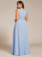 Elegant Plus Size Empire Sleeveless Chiffon Bridesmaid Dress