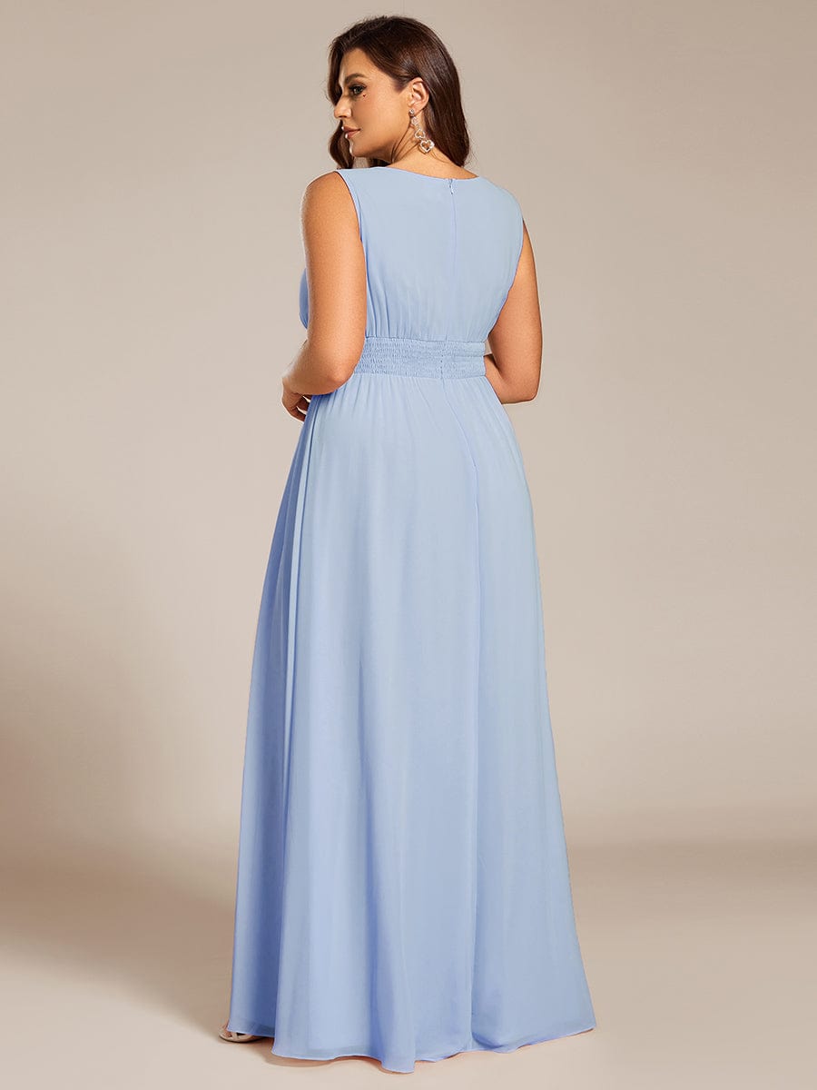 Elegant Plus Size Empire Sleeveless Chiffon Bridesmaid Dress