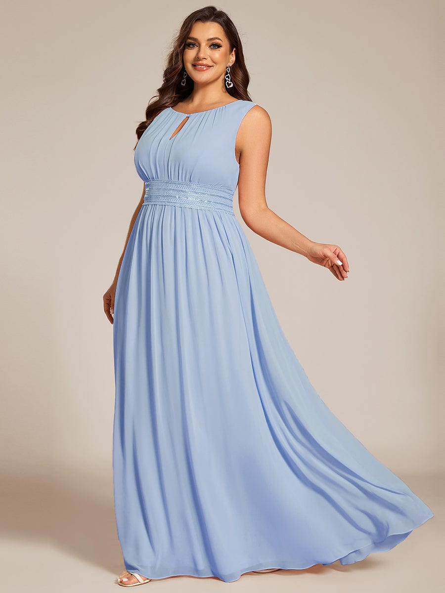 Elegant Plus Size Empire Sleeveless Chiffon Bridesmaid Dress