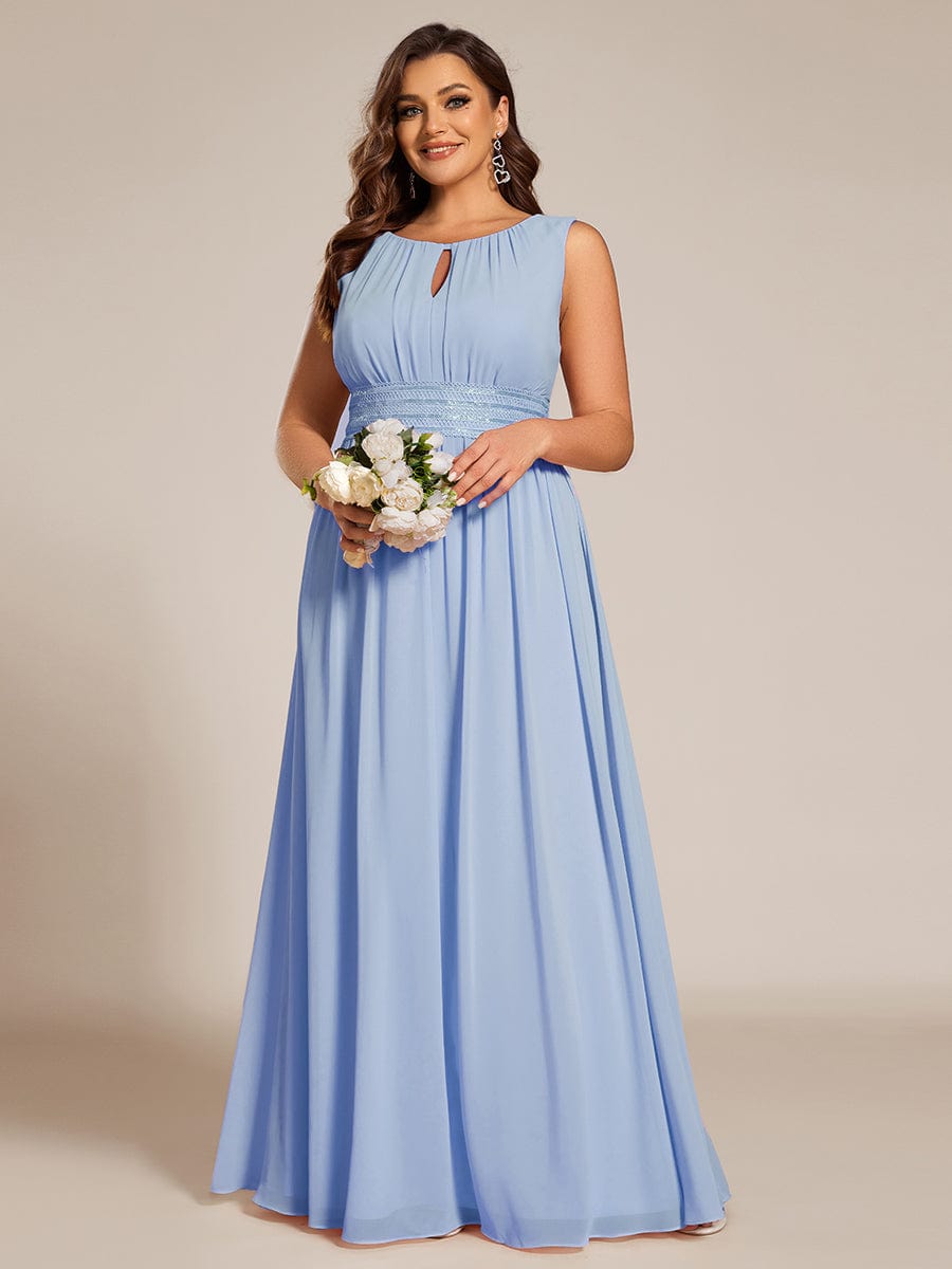 Elegant Plus Size Empire Sleeveless Chiffon Bridesmaid Dress