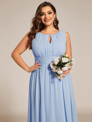 Elegant Plus Size Empire Sleeveless Chiffon Bridesmaid Dress